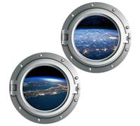 YARNOW 2pièces Autocollant Mural Planète Espace Sticker Mur Fenêtre Décoratif Lot De Autocollants Muraux Muraux Univers