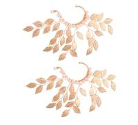 YARNOW 2pièces Boucles Oreilles Manchette Pendantes Perles Clip Sans Piercing Style Elfe Pour Halloween