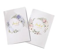 YARNOW 2pièces Carnets de Vœux de Mariage Papier Lot de Cahiers du Couple pour Lecture des Vœux Accessoires Romantiques pour Cérémonie et Fêtes de Mariage