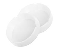 YARNOW 2pièces Cendrier Moderne Blanc Incassable Plastique Récipient Résistant pour Bureau Maison Café et Extérieur Facile à Nettoyer avec Grande Capacité