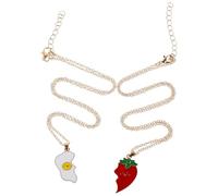 YARNOW 2pièces Lot de Colliers Cœur Amitié Pendentif Alliage pour Couples Bijoux Assortis pour Amis