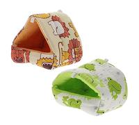 YARNOW 2pièces Maison Douillette pour Hamster Abri Confortable pour Rongeurs Fournitures pour Chinchilla Accessoire De Cage pour Petits Animaux