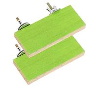 YARNOW 2pièces Plateforme Bois Rectangulaire pour Perroquets De Supports Décoratifs pour Oiseaux Stands Amusants pour Perroquets Et Hamsters