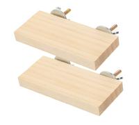 YARNOW 2pièces Plateforme Rectangulaire Bois pour Oiseaux De Supports Amusants pour Perruches Et Perroquets Accessoire De Cage Pratique Et Spacieux