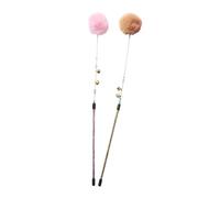 YARNOW 2pièces Plumeau pour Chat Jeu Interactif avec Bâtonnets Perles Abs Et Clochette pour Chat Joueur Accessoires De Jeu pour Maison