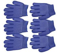 YARNOW 3 Paires Moufles de Jardinage Protecteurs, Coton Bleu | Dos Mesh Ventilé, Poignets Élastiques, Paume Épaissie, Coutures Renforcées aux Doigts, pour Outils et Travaux Extérieurs