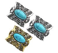 YARNOW 3 pièces Anneaux Écharpe Vintage avec Pinces Châle Creuses Décoratives pour Femmes Boucles Rétro pour Foulards et Pulls Mixte Argenté et Bronze Durables et Élégants pour Soirées