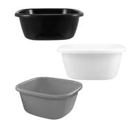 YARNOW 3 Pièces Bac à Linge en Pp, Bassine Plastique, Petit Format, Blanc/noir/gris, pour Maison et Camping, Lavage du Linge Cheveux