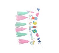 YARNOW 3 Pièces Bannière de Fête Anniversaire Sirène Décorations Suspendues Papier pour Fête Thématique pour Intérieur et Extérieur Parfaites pour Créer une Ambiance Lors des
