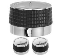 YARNOW 3 Pièces Bouton de Commande pour Barbecue Gaz 50mm, Tige d 8 MM | Noir, Plastique et Caoutchouc Texturé, Antidérapant, Résistant à Chaleur, pour Terrasse et Camping