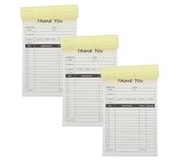 YARNOW 3 Pièces Carnet de Reçus et Factures de Commandes, 3 Livres, Papier Blanc, Double Feuillet, Format 21x14cm, Portable, Suivi, sans Transfert D’encre, pour Voyage et Magasins,