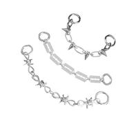 YARNOW 3 pièces Chaînes de Chaussures Punk Métal Breloques Décoratives pour Baskets et Sandales à Accessoires Mode Féminins Style Européen et Hip-hop