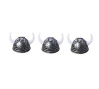 YARNOW 3 Pièces chapeau de corne caches chapeau viking enfant faux Chapeaux de Viking authentique pour enfants de cosplay Plastique Noir