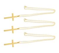 YARNOW 3 pièces Collier Croix Aesthetic Inoxydable de Pendentifs Plaqués Dorés pour Femmes Accessoires de Mode pour Fête et