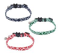 YARNOW 3 Pièces Collier pour Animaux de Compagnie Animal de Compagnie Colliers à Boucle Arc Collier Chat Noel collerette Chat Collier de Cloche de Chat Collier de sécurité pour Chat Nylon