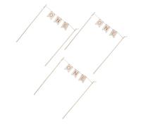 YARNOW 3 Pièces Décoration Gâteau Bois Cake Topper Anniversaire Naturel Élégant Bannière One Inserts Gâteau Anniversaire Fête Garçon Fille