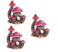 YARNOW 3 Pièces Grotte Aux Champignons De L'aquarium Décor Habitat Escargot Terrarium Cachette Maison De Champignon D'aquarium Bébé Aquarium Chauffe-Aquarium Chauffage Résine Colorful