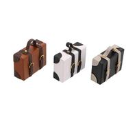 YARNOW 3 Pièces Mini Suitcases in Tiny Faux Leather Briefcases for Dollhouse Decor and Miniature Travel Scenes
