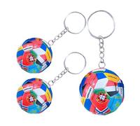 YARNOW 3 Pièces Porte-clés Football Léger en Pvc et Métal Drapeaux Internationaux, Design Créatif et Décoratif, pour Clés et Paquet Lors de Fêtes Sportives