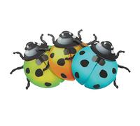 YARNOW 3 Pièces Statuette Décorative Métal Insecte Rouge Décoration Jardin Ornements Sculptures Murales Décoration Extérieure