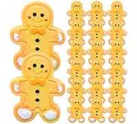 YARNOW 30 Pièces Breloque Biscuit en Résine, Breloque de Biscuit au Gingembre, Jaune, Décoration Diy, pour Cartes Faites Main, Verres et Vêtements