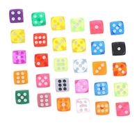 YARNOW 30 Pièces Dices Résine Multicolores pour Jeux de Société Accessoires de Fête et Activités Ludiques Dés à pour Amusement et Plaisir