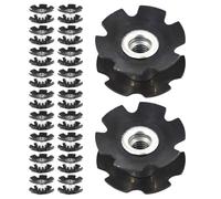 YARNOW 30 Pièces Écrou Étoile de Tube de Fourche 28,6mm Noir pour VTT | Pièce de Rechange Acier Plastique, Mécanisme Autoexpansible, pour Tubes de Direction Standards 28,6mm