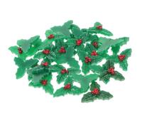 YARNOW 30 Pièces Ornements de Feuilles de Houx en Résine pour Noël, Vert | Mini Décorations de Noël, Embellissements pour Sapin et Couronne, Matériau Résine, Fête de Noël