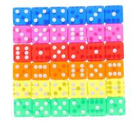 YARNOW 36 Pièces Dés Acryliques Transparents à Faces Coins Droits Accessoires Enseignement Mathématique Dés Lisses pour Jeux de Société Activités Éducatives et