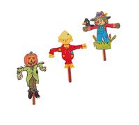 YARNOW 3pièces Décoration Halloween De Scarecrow avec Tête De Citrouille Chapeau Et Corbeau Accessoires Créatifs pour Jardin Et Fête Halloween