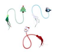 YARNOW 3pièces Peluche pour Chat avec Clochette Plumes Herbe à Chat Jouet Interactif pour Animaux De Compagnie Tube à Ressort