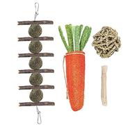 YARNOW 4 Pièces à mâcher Lapin Petit Dentition Jouets pour cochons d'Inde Dents Hamster à mâcher Tubes Rabbit Toys Mordant de Cochon d'Inde Jouets en Bois pour Hamster