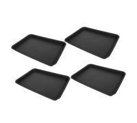 YARNOW 4 Pièces Bac Rectangulaire sous Pot pour Plantes en Plastique Noir | Récupère L’eau, Surface Lisse, Entretien Rapide, Usage Intérieur Extérieur
