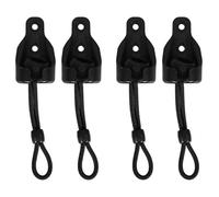 YARNOW 4 Pièces Bouchon de Fixation à Cordon Élastique pour Barre | Plastique Nylon Caoutchouc, Finition Noire, Longueur Réglable, Installation Facile, pour Usage Intérieur et Extérieur