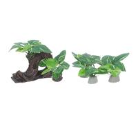 YARNOW 4 Pièces Décor Artificiel en Bois Flotté pour Aquarium Plantes en Plastique, Facile à Nettoyer, pour Poissons Rouges et Crevettes Aquarium d'eau Douce