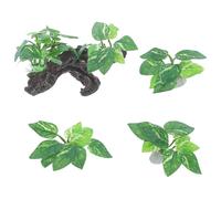 YARNOW 4 Pièces Décoration Aquarium en Plastique Bois Flotté, Cachette pour Crevettes et Poissons, Résistante à l'eau pour Aquatique et Esthétique Rustique