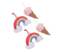 YARNOW 4 Pièces Éponge de Bain Maille Forme Crème Glacée Loofah Corporel Cartoon Doux Exfoliant Mousseur Facile à Tenir Accessoire Bain Ludique