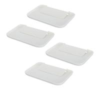 YARNOW 4 Pièces Étagères Murales Pliables Plastique Blanc Lot de Rangement Adhésif sans Perçage pour Salle de Bain Cuisine Chambre Organisateur Mural Compact avec Rebord Sécurisé