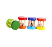 YARNOW 4 Pièces Hochets Bois pour Garçon Fille Éducatifs Colorés pour Développement Sensoriel des Tout Petits Couleurs Aléatoires Couleur Aléatoire