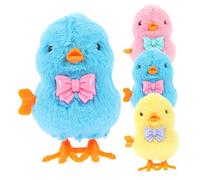 YARNOW 4 pièces Jouets à Remonter Poulets Peluche Jouets Mécaniques à Remonter pour sans Pile Poussin Sauteur Couleur Aléatoire Couleur Aléatoire