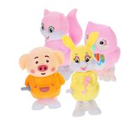YARNOW 4 Pièces Jouets à Ressort pour Garçon Fille de Animaux Cochon Écureuil Lapin Hibou Jouets Interactifs Horlogerie pour Développement Sensoriel et Éducatif des