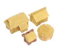 YARNOW 4 Pièces Maison Miniature en Résine, Ornements de Jardin Miniatures, Style Campagne Européenne, Beige, Compacte, Résistante à l'usure, sans Entretien, pour Exposition et Bureau