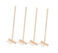 YARNOW 4 Pièces Mini Râteau à Bois Râteau à Sable Tableau Limace Creusement Outils De Jardin Petit Râteau Khaki