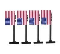 YARNOW 4 Pièces Miniature American Flags Building Blocks Set for Independence Day Roleplaying with Army Toy Soldiers Educational Small Particle Scene Accessories for Boys