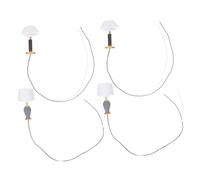 YARNOW 4 Pièces Miniature Dollhouse Table Lamps LED Safe Bedside Lights for Dollhouse Accessories DIY Micro Landscape Table Lighting