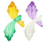 YARNOW 4 Pièces Ornement De Poisson en Verre Petit Poisson Décor De Poisson Domestique Petit Faux Poisson Décor De Poisson Réaliste Poisson en Verre Coloré Figure De Poisson Un