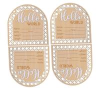 YARNOW 4 Pièces Panneau Annonce de Naissance pour Fille Panneau Annonce Bois pour Chambre