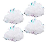 YARNOW 4 Pièces Pompons de Danse Blancs Légers en PE avec Poignée Anneau, Accessoires de Cheerleading pour Femmes, Amélioration de l'esprit D'équipe, pour Soutien Lors des Matchs