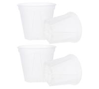 YARNOW 4 Pièces Pot de Culture Transparent en Plastique PP Rond avec Trous de Drainage, Propagation en Extérieur, Contrôle de L'arrosage des Plants et Semences