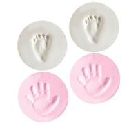 YARNOW 4 Pièces Présent de Naissance Fille Empreinte de Main et Pied de Bébé en Boue pour Souvenirs Solide Cadre Photo pour Bureau ou Table
